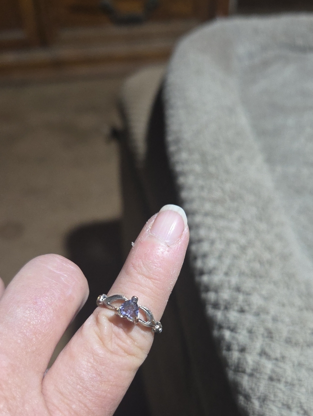 Sterling Silver Purple Gemstone Ring - Women's Fashion Band